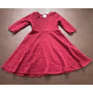 Bonnie Jean Girls 6X Burgundy Sparkle Textured Fit & Flare Holiday Party Dress